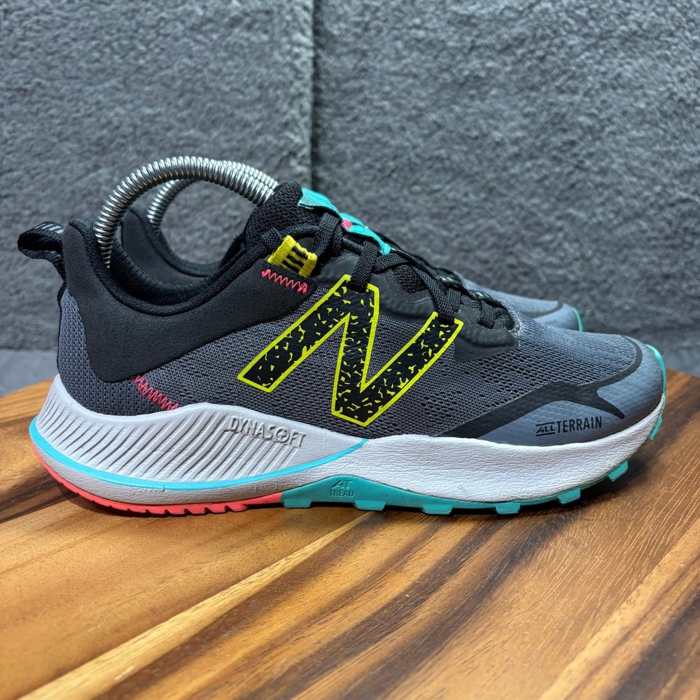 New Balance Nitrel v4 Trail Running Shoes Black Grey Yellow WTNTRLC4 Womens 8